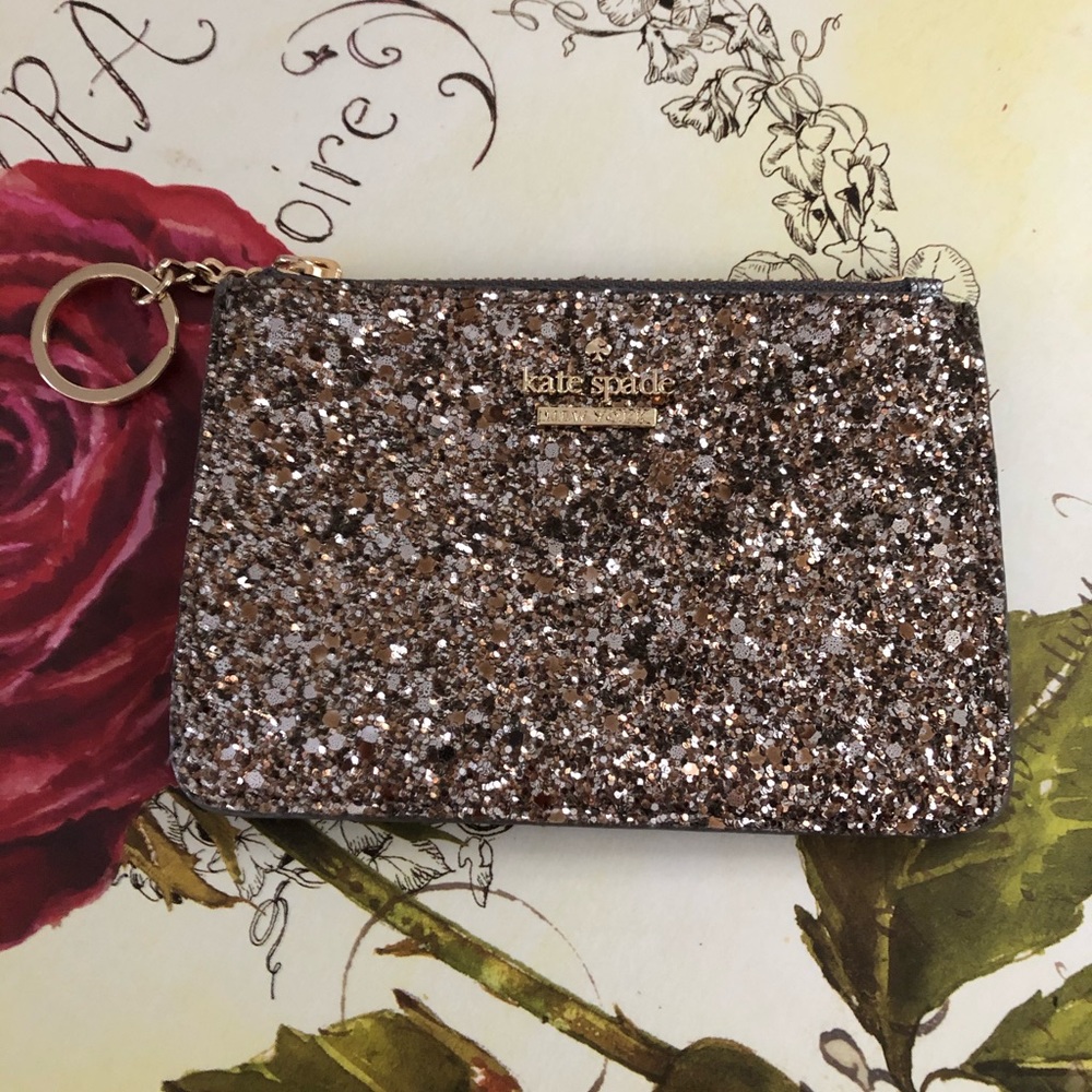 NWOT KATE SPADE Bitsy Glitter Wallet - Gunmetal